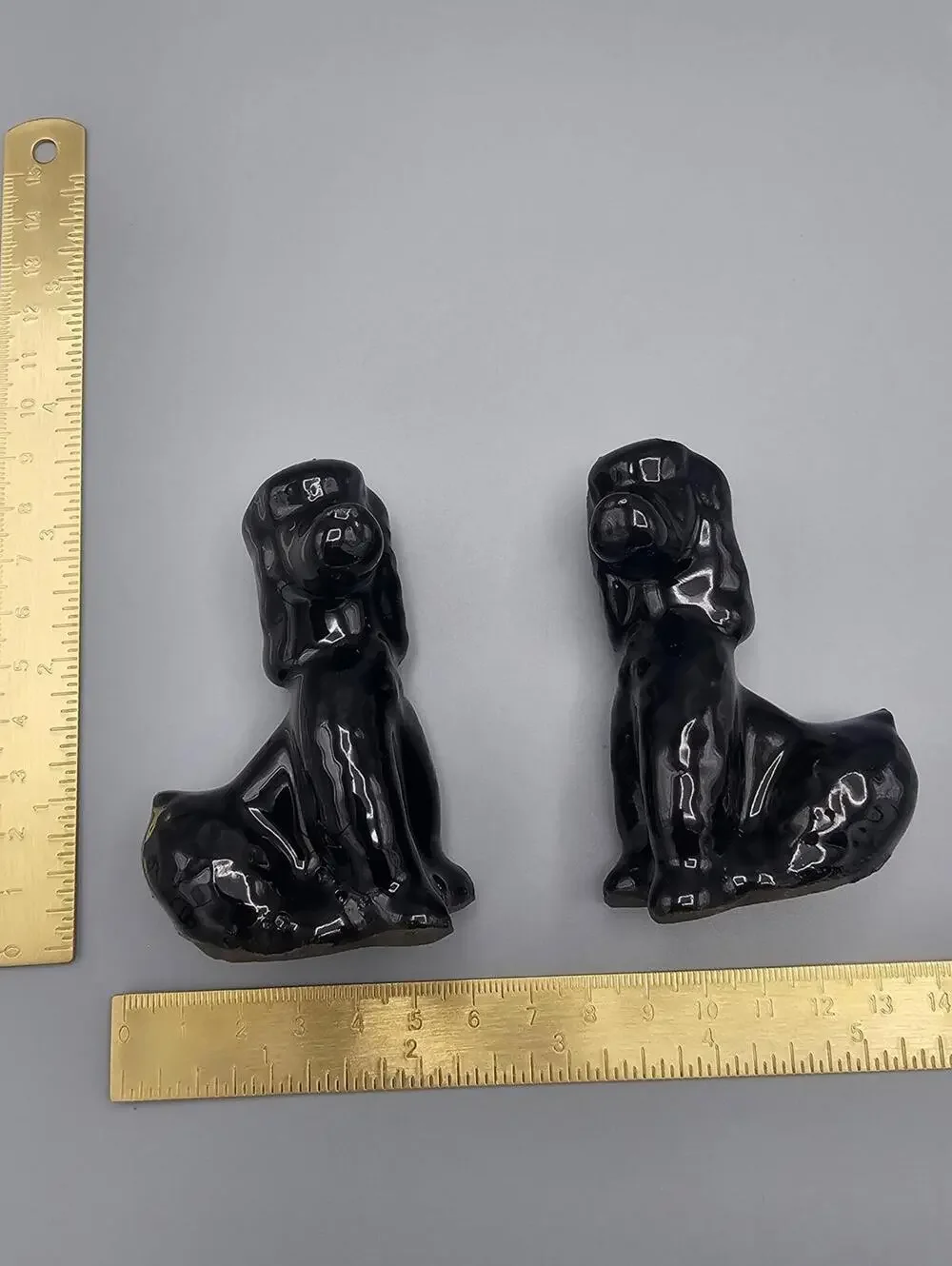 Black Ceramic Poodle Salt and Pepper Shakers